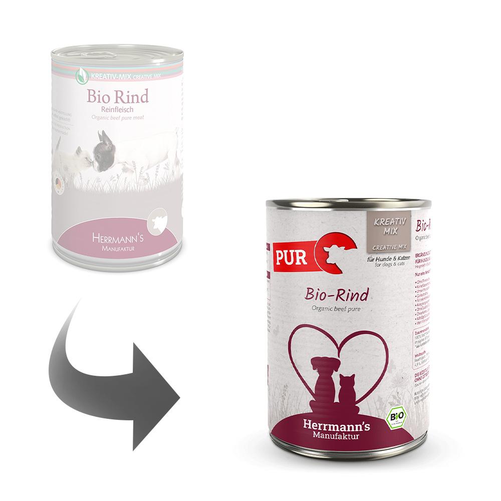 petspremium Herrmann's Bio Rind Reinfleisch Kreativ-Mix Ergänzung Nassfutter 24 x 400 g Clearance-Verkauf