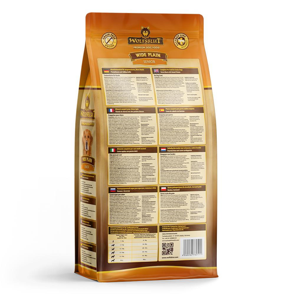 petspremium Wolfsblut Wide Plain - Pferdefleisch und Süßkartoffel Senior Trockenfutter 3 x 2 kg Weihnachtsangebot