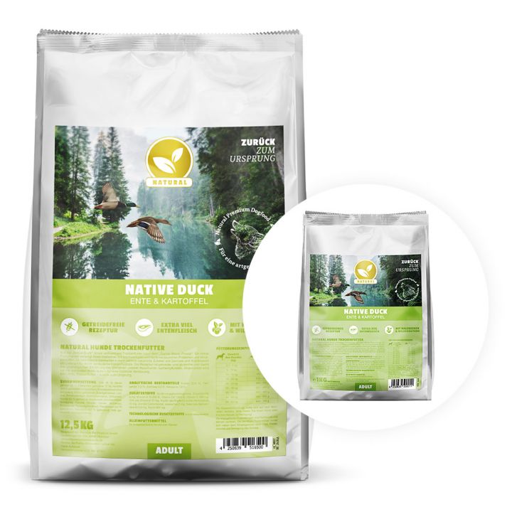 petspremium Natural Native Duck Trockenfutter 12 5 kg + 1kg gratis Neuheiten