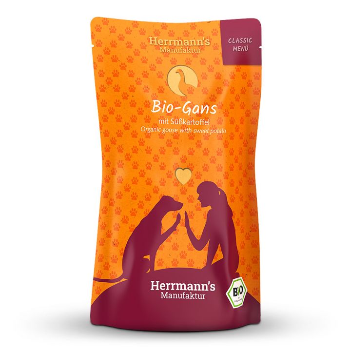 petspremium Herrmann's Bio-Gans mit Süßkartoffeln Classic Nassfutter 48 x 130 g