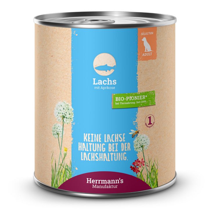 petspremium Herrmann's Lachs mit Aprikose Selection Adult Nassfutter 6 x 800 g Begrenzte Freigabe