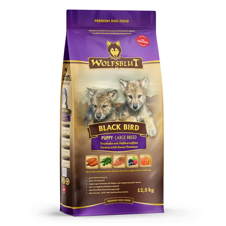 petspremium Wolfsblut Black Bird - Truthahn und Süßkartoffel Large Breed Puppy Trockenfutter 2 x 12 5 kg