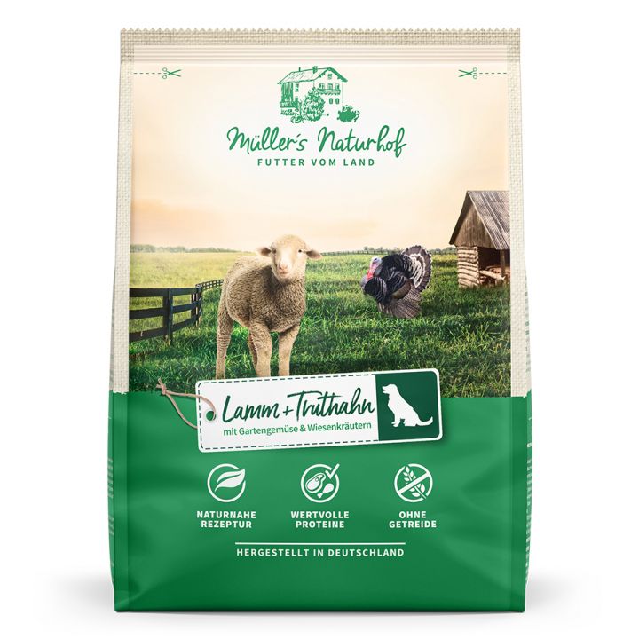 petspremium Müller’s Naturhof Lamm und Truthahn Klassik Trockenfutter 1 kg