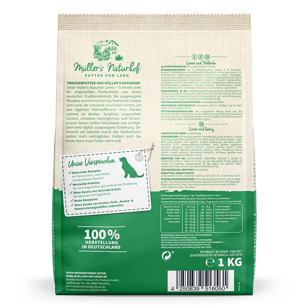 petspremium Müller’s Naturhof Lamm und Truthahn Klassik Trockenfutter 1 kg Günstig kaufen