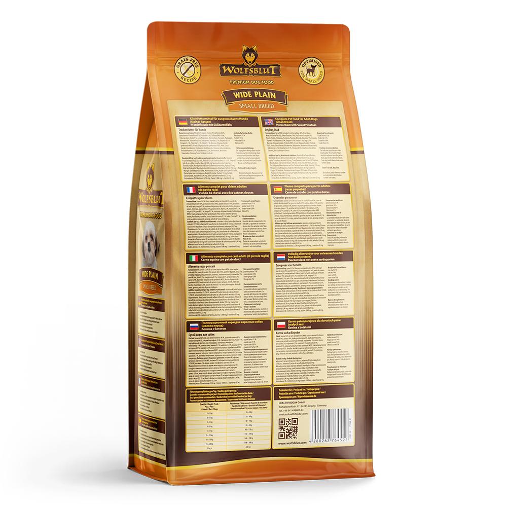 petspremium Wolfsblut Wide Plain - Pferdefleisch und Süßkartoffel Small Breed Trockenfutter 2 kg Jubiläumsangebot