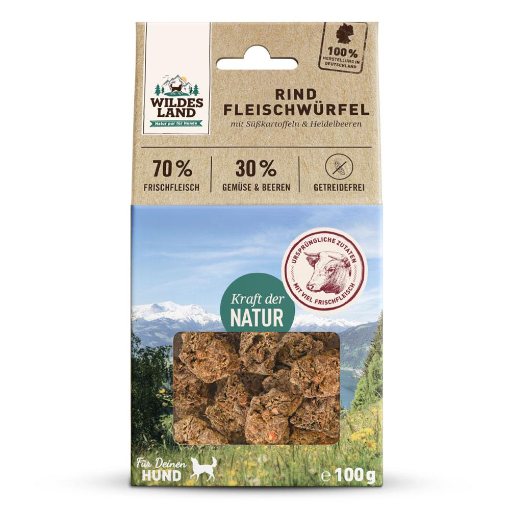 petspremium Wildes Land Rind Fleischwürfel Snack 6 x 100 g Kauf eins, bekomm eins gratis