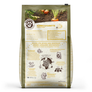 petspremium Wildes Land PAWPRINT VEGGIE Kürbis & Karotte mit frischem Gemüse & Wildkräutern Adult Trockenfutter 10 kg Riesige Ersparnisse