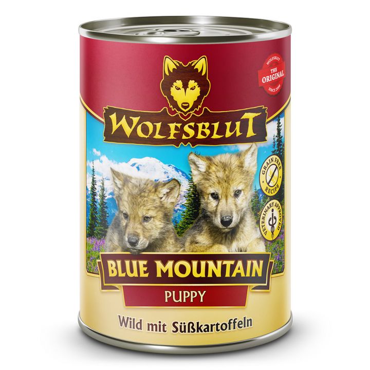 petspremium Wolfsblut Blue Mountain - Wild mit Süßkartoffeln Puppy Nassfutter 36 x 395 g