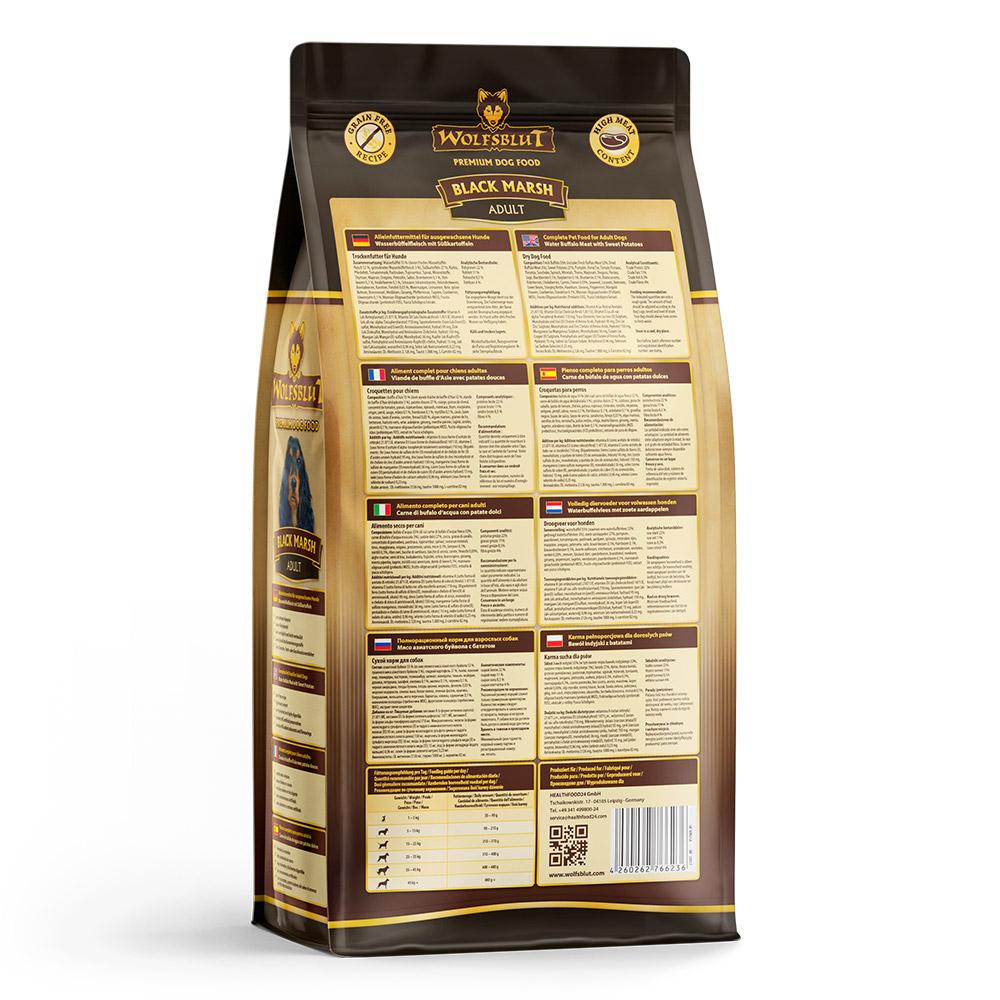 petspremium Wolfsblut Black Marsh - Wasserbüffel mit Süßkartoffel Adult Trockenfutter 3 x 2 kg Nur für heute
