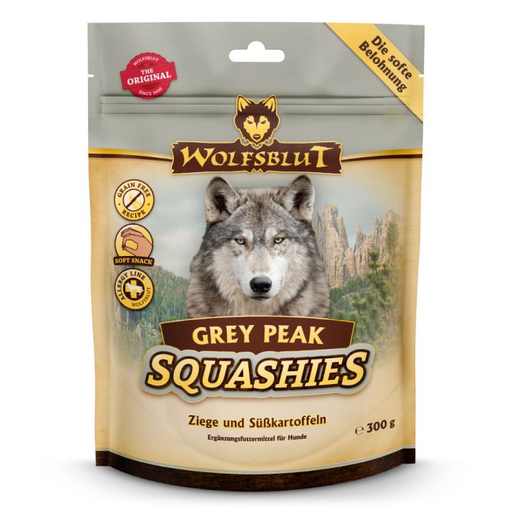 petspremium Wolfsblut Grey Peak - Ziegenfleisch und Süßkartoffel Squashies Snack 300 g Saisonale Angebote