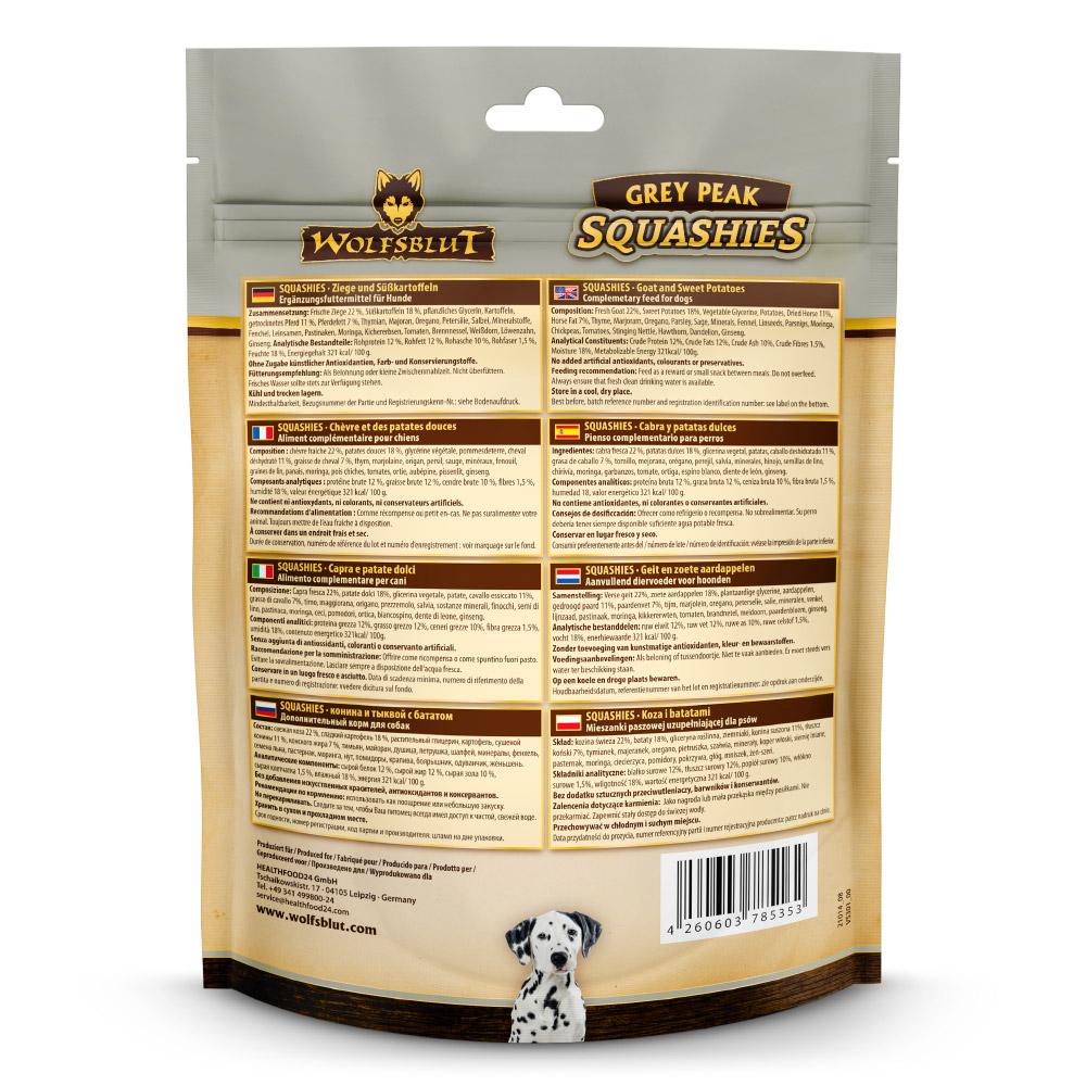petspremium Wolfsblut Grey Peak - Ziegenfleisch und Süßkartoffel Squashies Snack 300 g Saisonale Angebote
