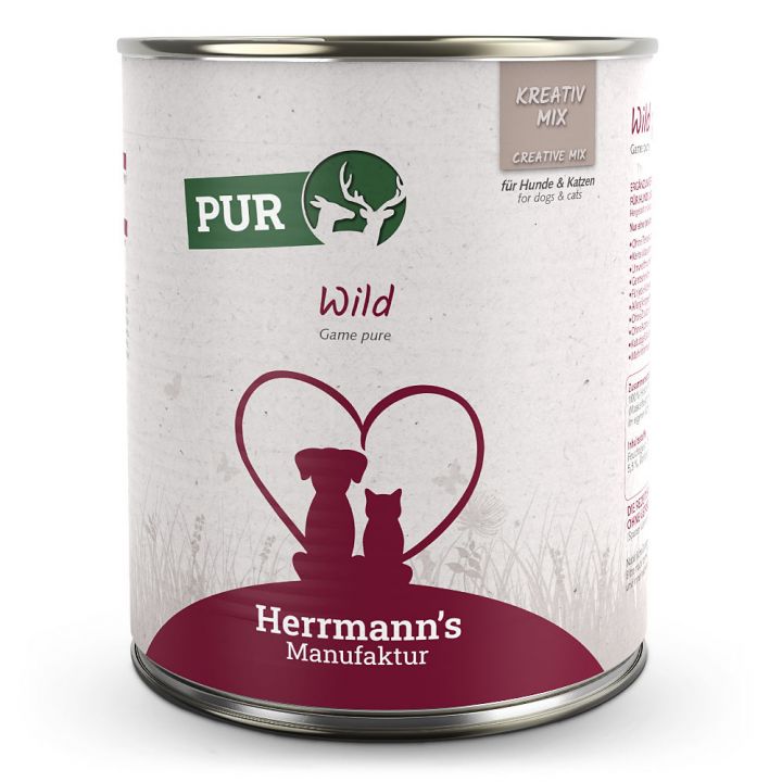 petspremium Herrmann's Wild Reinfleisch Kreativ-Mix Ergänzung Nassfutter 6 x 800 g