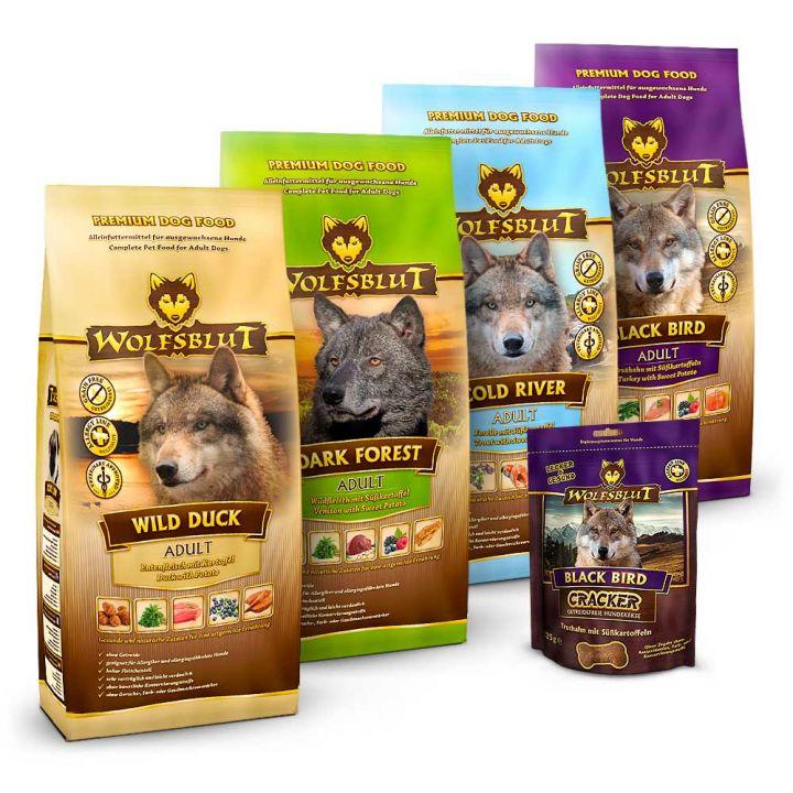 petspremium Wolfsblut Mixpaket Trockenfutter groß Adult Trockenfutter 1 Paket