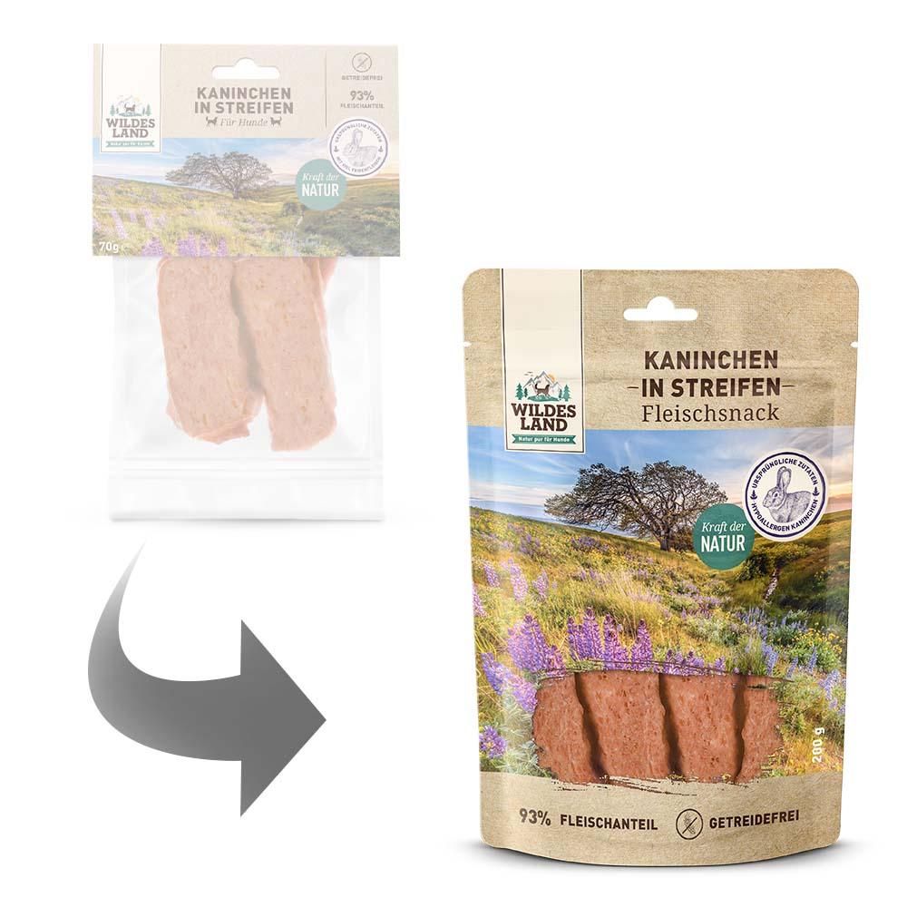 petspremium Wildes Land Kaninchenfleisch in Streifen Fleischsnacks Snack 200 g Rabatte dieses Monats