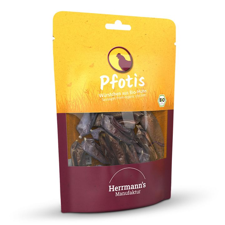 petspremium Herrmann's Bio Hühnerwürstchen Pfotis Snack 6 x 80 g 2025