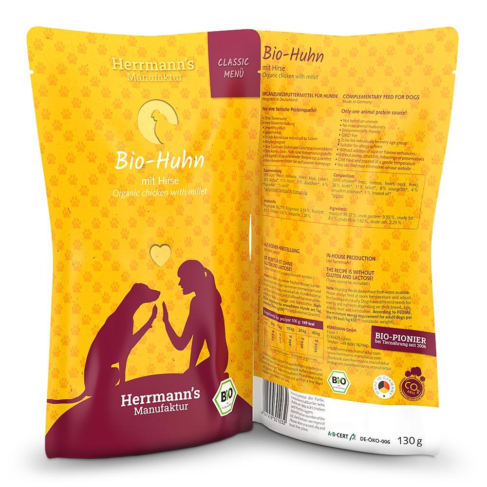 petspremium Herrmann's Bio-Huhn mit Hirse Classic Nassfutter 48 x 130 g Online