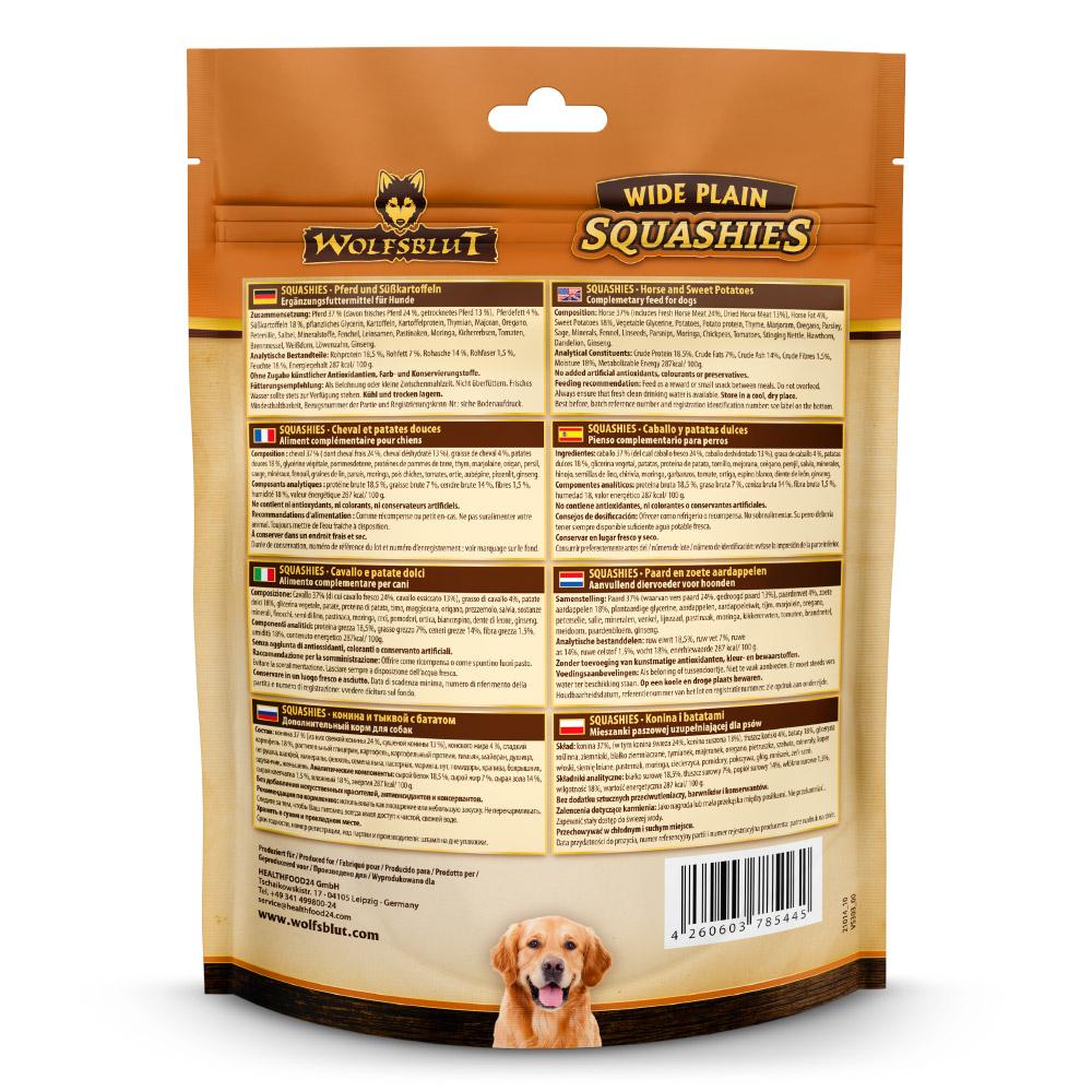 petspremium Wolfsblut Wide Plain - Pferdefleisch und Süßkartoffel Squashies Snack 300 g Großer Ausverkauf