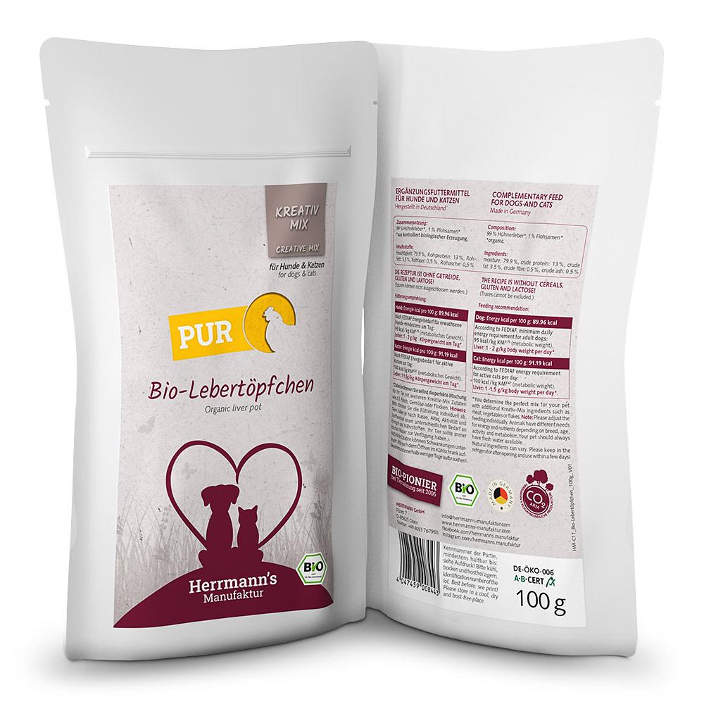 petspremium Herrmann's Bio Lebertöpfchen Kreativ-Mix Ergänzung Nassfutter 40 x 100 g Cyber Monday