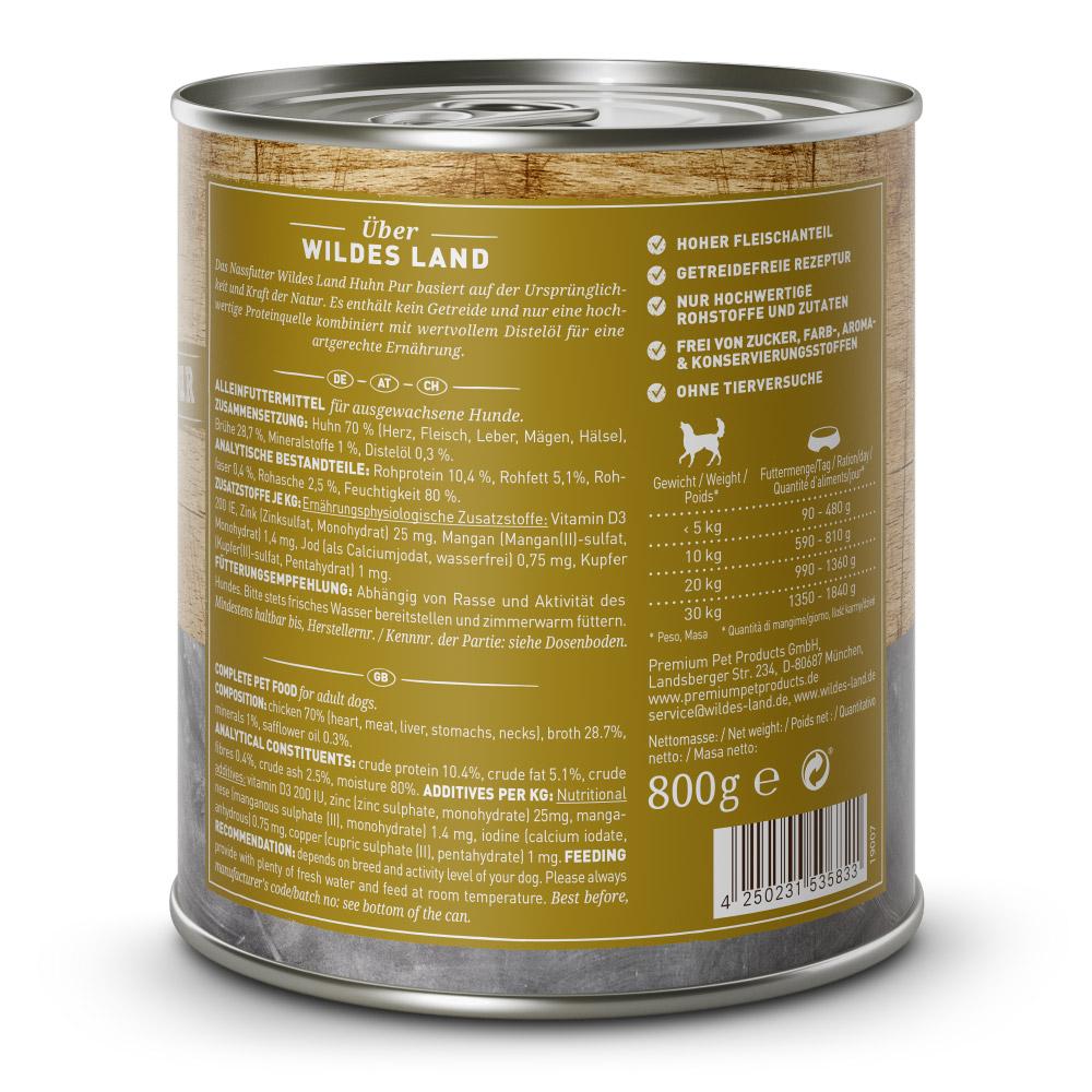 petspremium Wildes Land Huhn mit Distelöl PUR Adult Nassfutter 6 x 800 g Begrenzte Freigabe