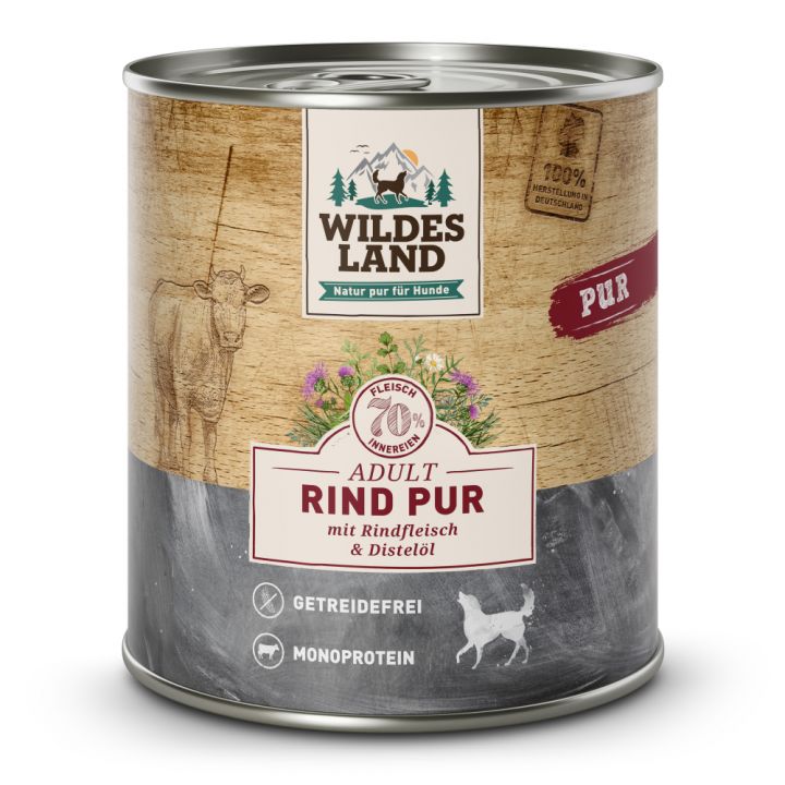 petspremium Wildes Land Rind mit Distelöl 6 x 800 g Nur für heute