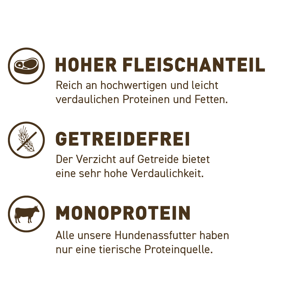 petspremium Wildes Land Rind mit Distelöl 6 x 800 g Nur für heute