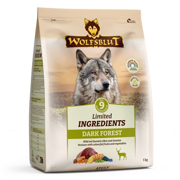 petspremium Wolfsblut Limited Ingredients Dark Forest - Wild und Süßkartoffel Adult Trockenfutter 1 kg