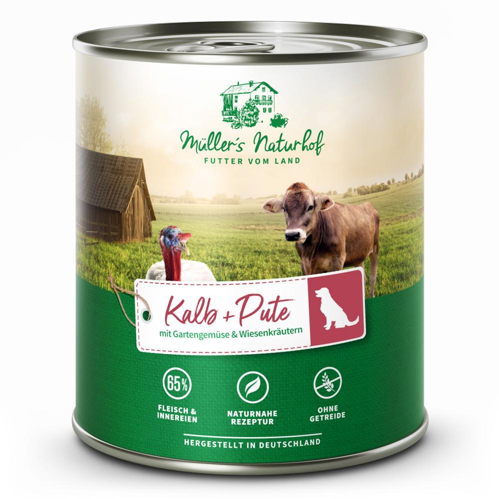 petspremium Müller’s Naturhof Kalb und Pute Traditionell Nassfutter 12 x 800 g Begrenztes Angebot