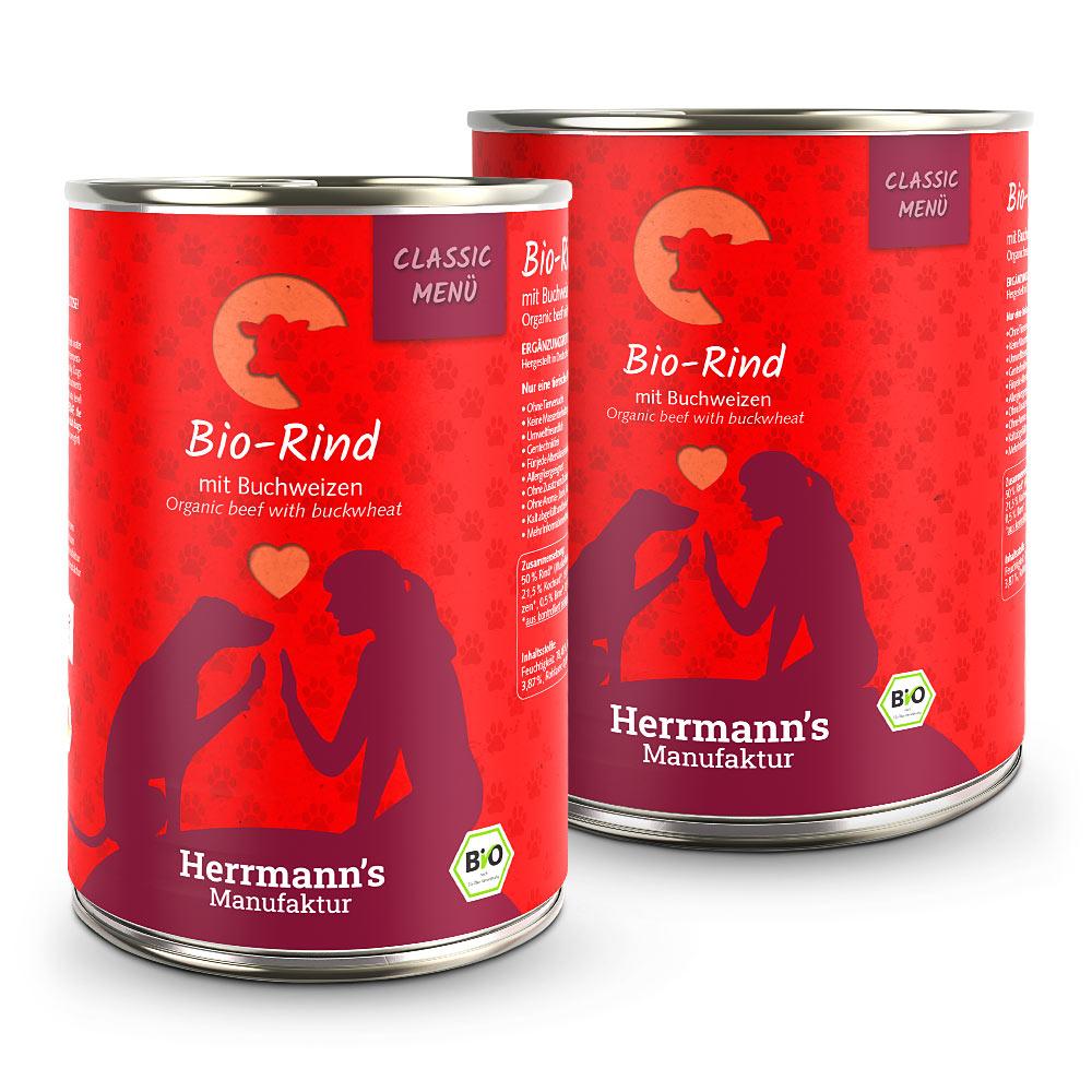 petspremium Herrmann's Bio-Rind mit Buchweizen Classic Nassfutter 12 x 400 g Saisonschlussverkauf