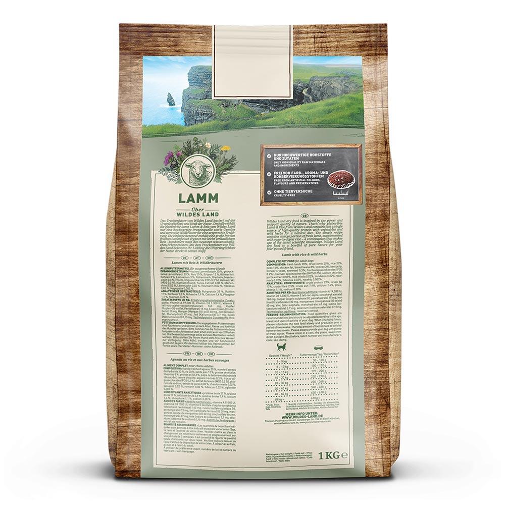 petspremium Wildes Land Lamm mit Reis und Wildkräutern Classic Adult Trockenfutter 4 x 1 kg Lagerräumung