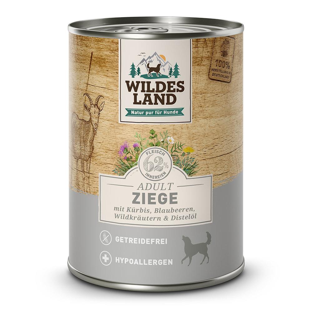 petspremium Wildes Land Ziege mit Kürbis Blaubeeren Wildkräutern und Distelöl Classic Adult Nassfutter 6 x 400 g Heißer Verkauf