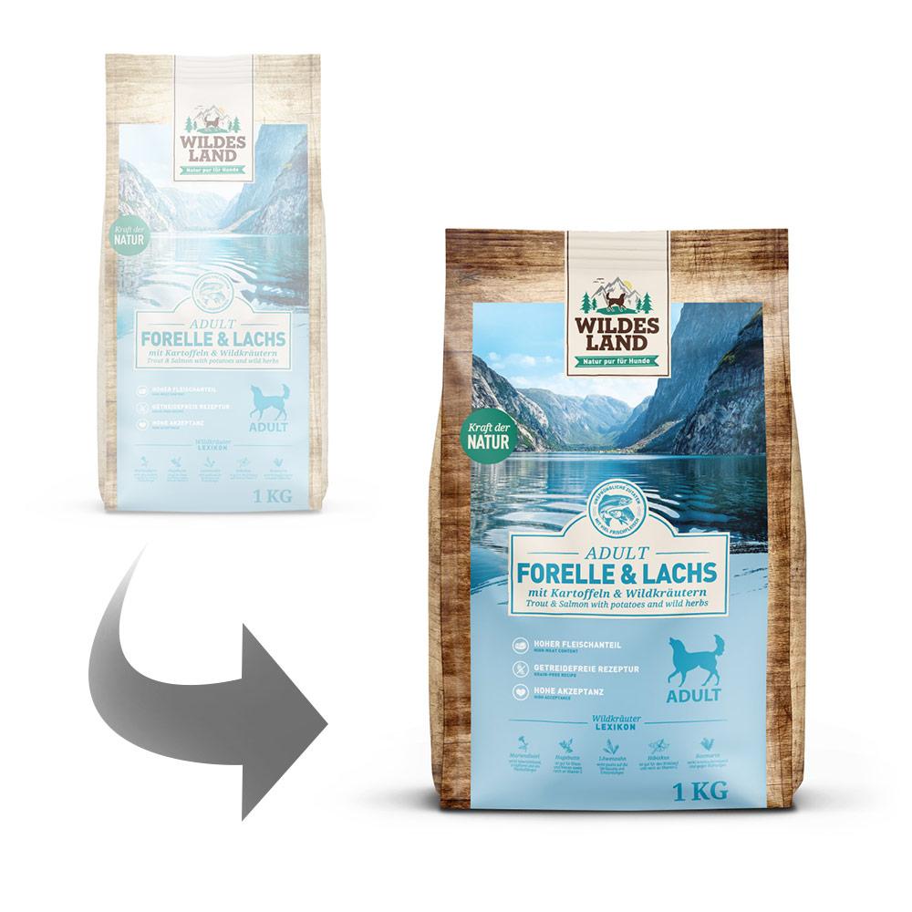 petspremium Wildes Land Forelle und Lachs mit Kartoffeln und Wildkräutern Classic Adult Trockenfutter 4 x 1 kg Top Angebot