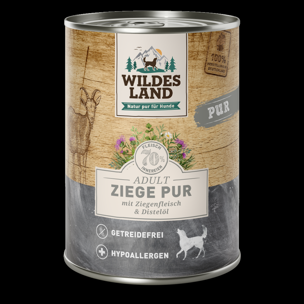 petspremium Wildes Land Ziege mit Distelöl PUR Adult Nassfutter 6 x 400 g Neuheiten