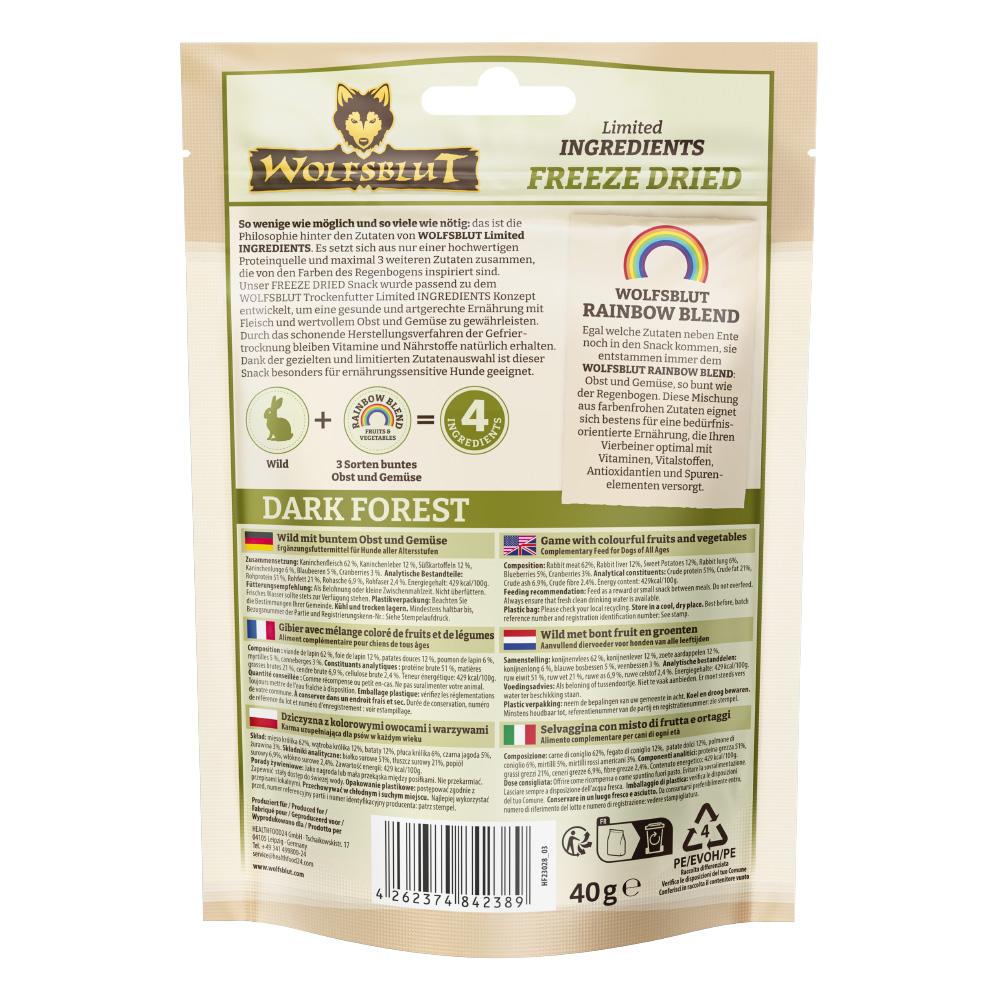 petspremium Wolfsblut Limited INGREDIENTS Dark Forest 40 g Begrenzt auf 3 Tage