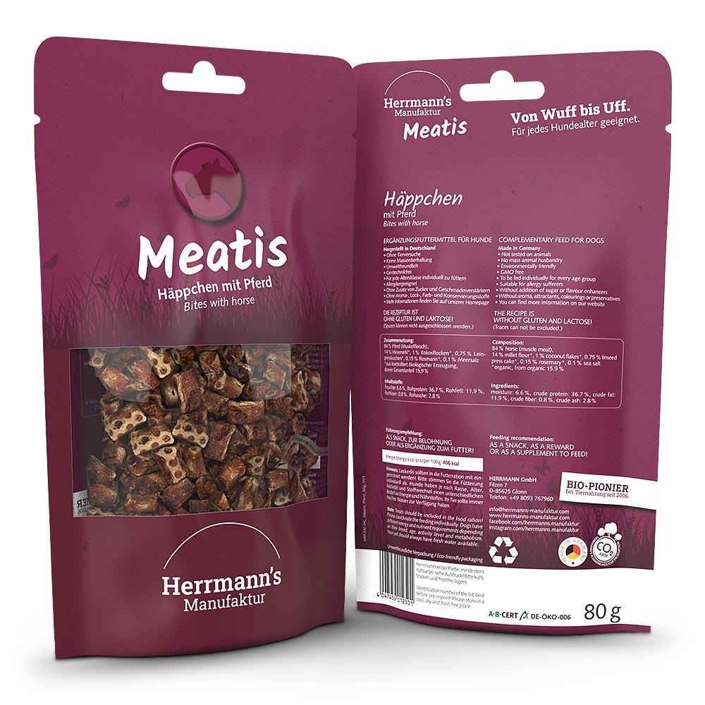 petspremium Herrmann's Pferd mit Hirse Meatis Snack 6 x 80 g Black Friday Preise