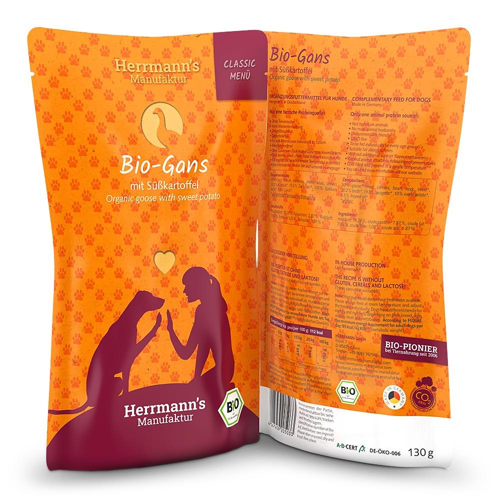 petspremium Herrmann's Bio-Gans mit Süßkartoffeln Classic Nassfutter 12 x 130 g Angebote