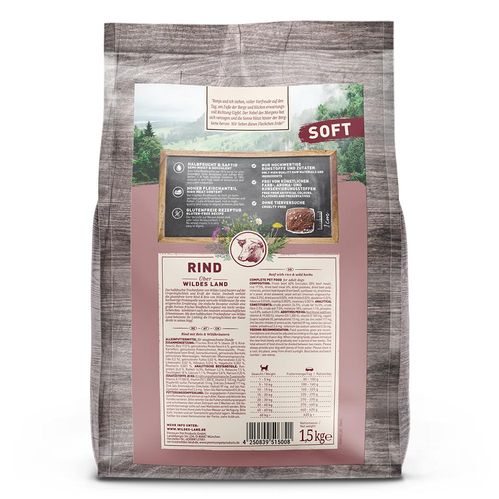 petspremium Wildes Land Rind mit Reis und Wildkräutern Soft Adult Trockenfutter 1 5 kg Fabrikverkauf