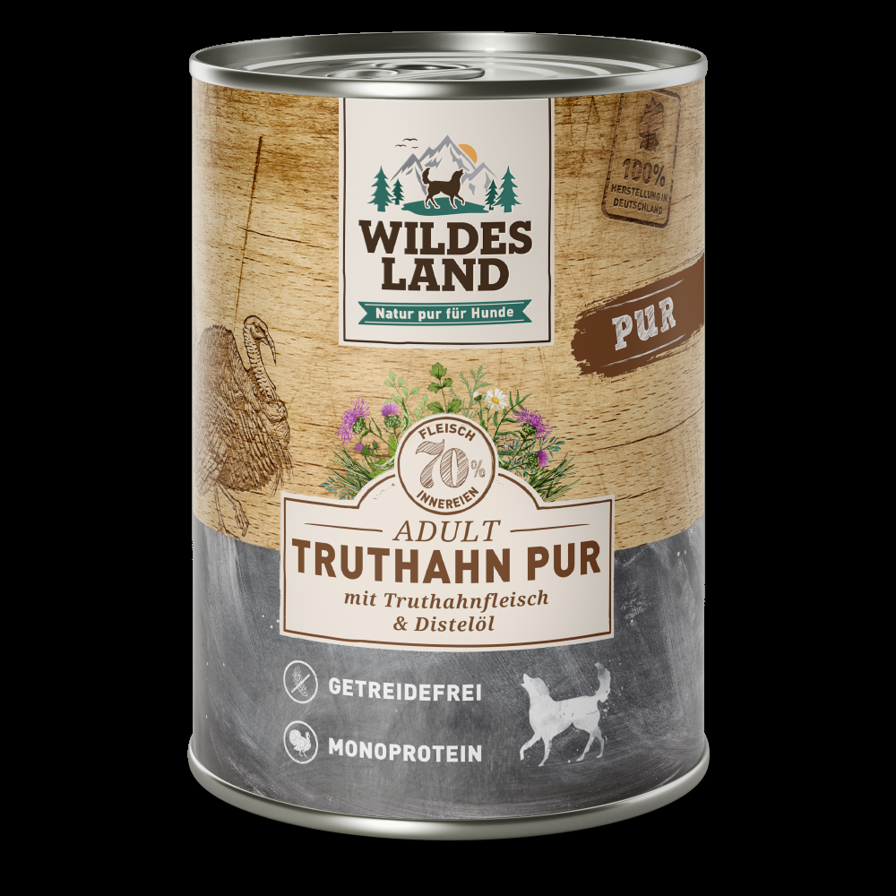 petspremium Wildes Land Truthahn mit Distelöl PUR Adult Nassfutter 6 x 400 g Großer Ausverkauf