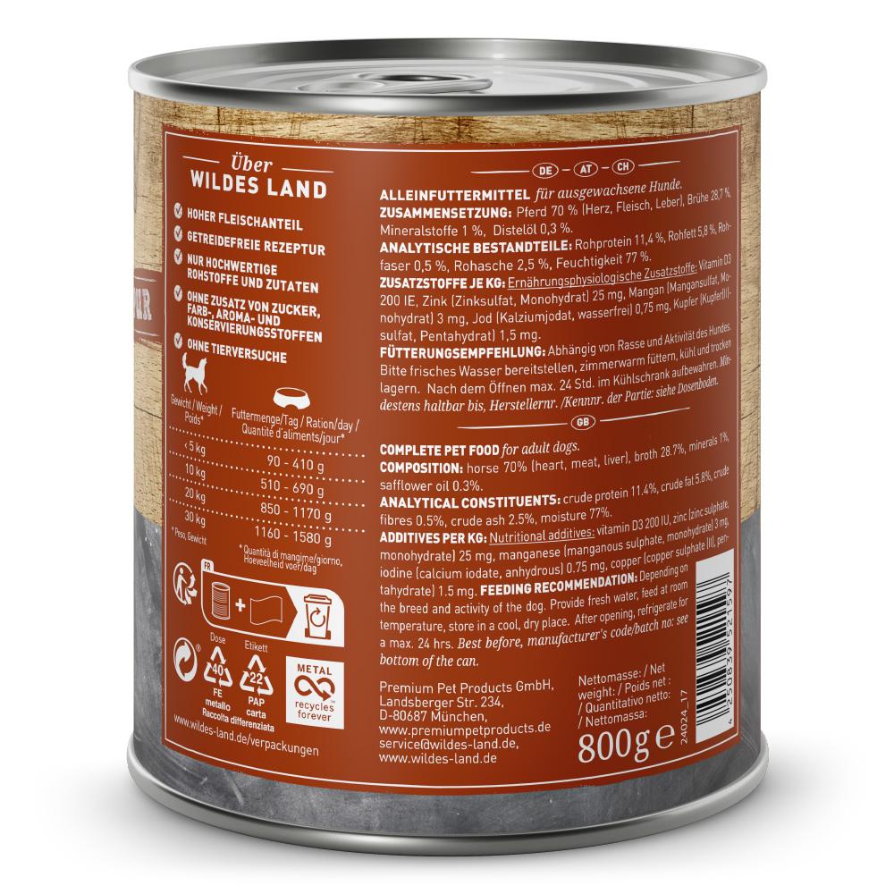 petspremium Wildes Land Pferd mit Distelöl 6 x 800 g Online Shopping