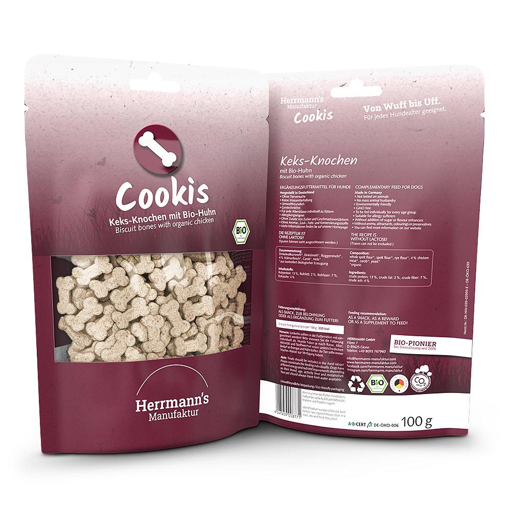 petspremium Herrmann's Bio Miniknochen Cookis Snack 6 x 100 g VIP-Rabatte