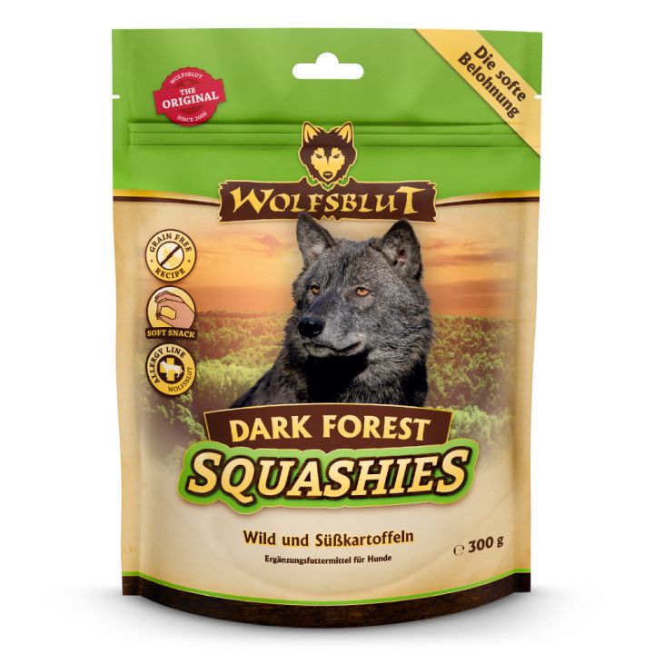 petspremium Wolfsblut Dark Forest - Wild und Süßkartoffel Squashies Snack 300 g