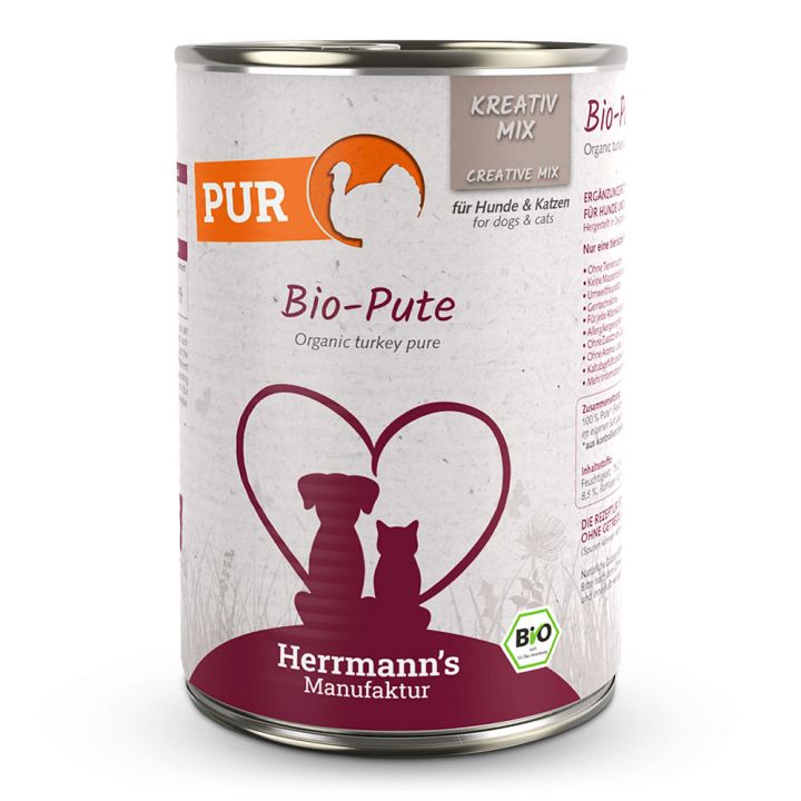 petspremium Herrmann's Kreativ-Mix Bio Pute Reinfleisch 6 x 400 g