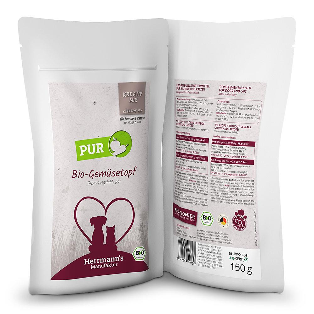 petspremium Herrmann's Bio Gemüsetopf Kreativ-Mix Ergänzung Nassfutter 15 x 150 g Rabatte dieses Monats