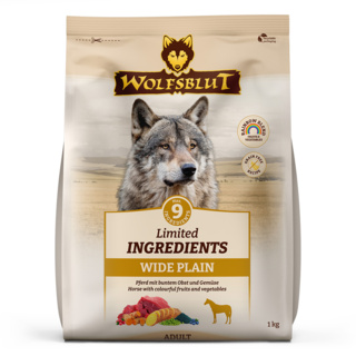 petspremium Wolfsblut Limited Ingredients Wide Plain - Pferdefleisch und Süßkartoffel Adult Trockenfutter 1 kg Auslauf