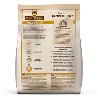 petspremium Wolfsblut Limited Ingredients Wide Plain - Pferdefleisch und Süßkartoffel Adult Trockenfutter 1 kg Auslauf