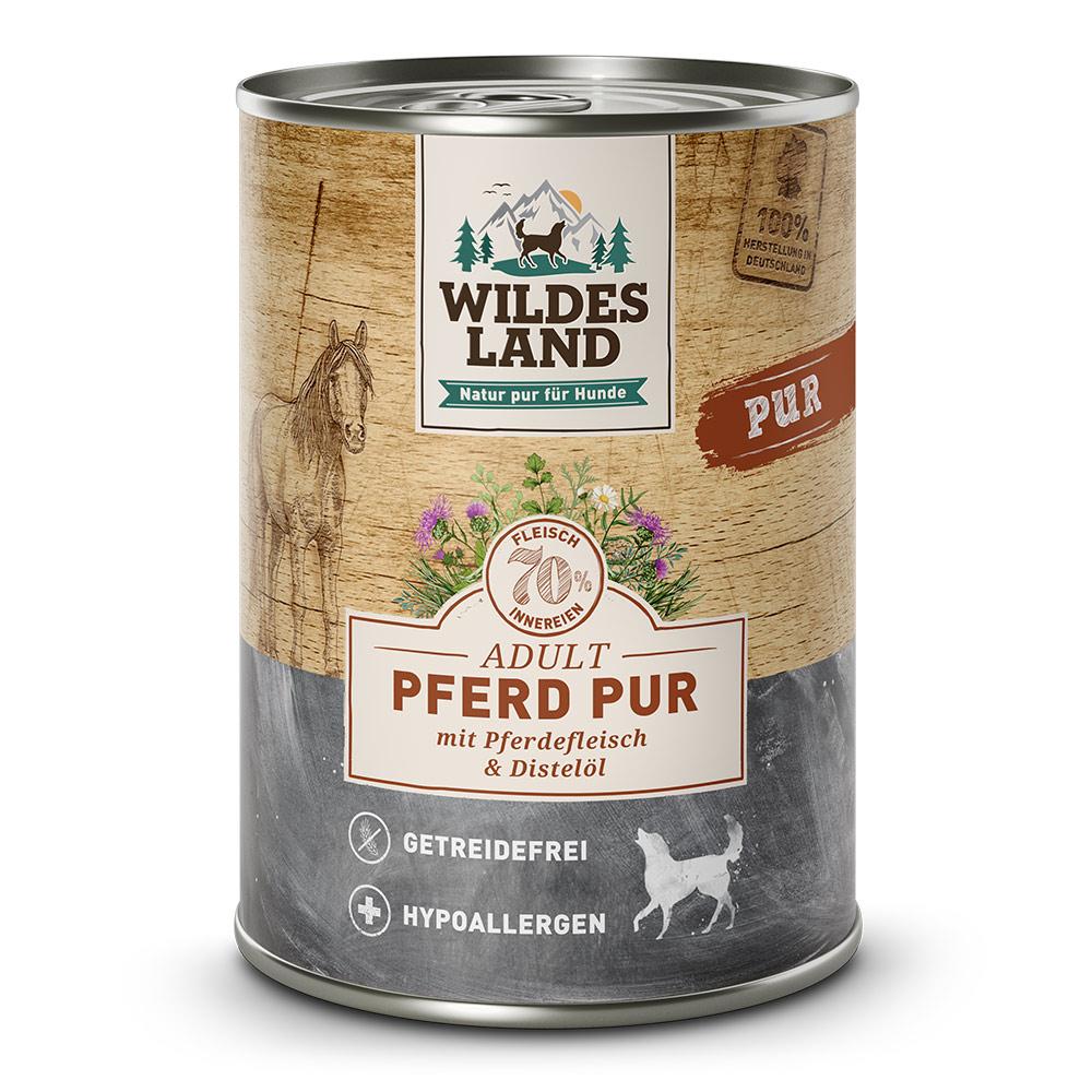 petspremium Wildes Land Pferd mit Distelöl PUR Adult Nassfutter 6 x 400 g Angebote