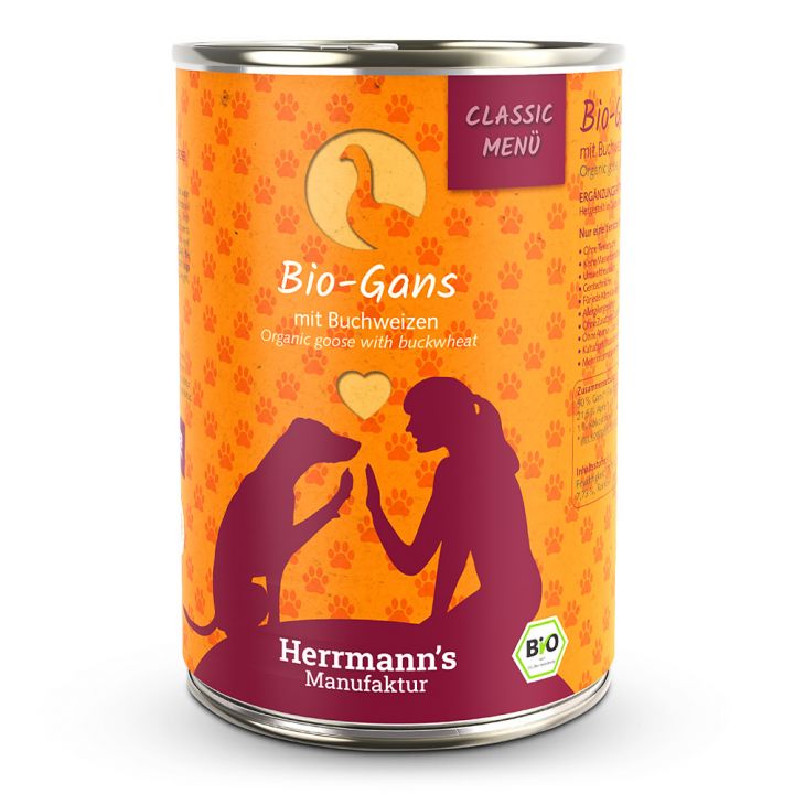 petspremium Herrmann's Classic Bio-Gans mit Buchweizen Nassfutter 6 x 400 g