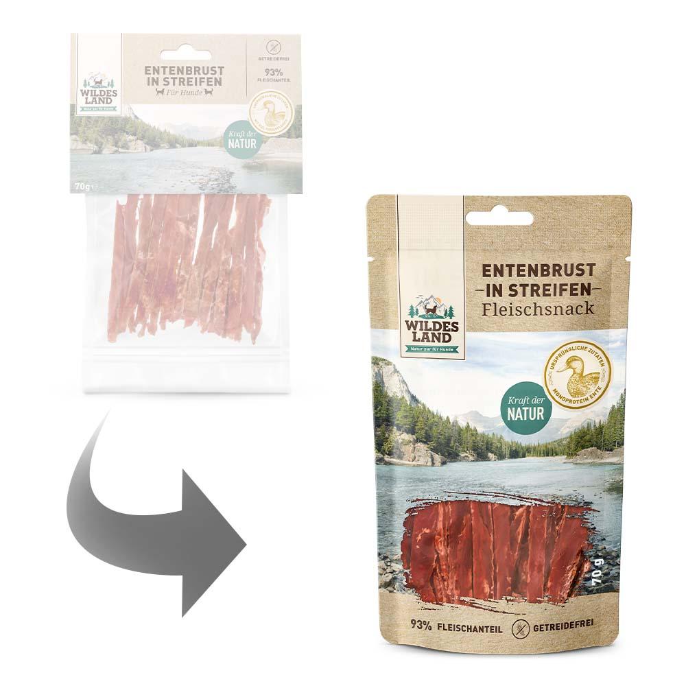 petspremium Wildes Land Entenbrust in Streifen Fleischsnacks Snack 7 x 70 g Jubiläumsangebot