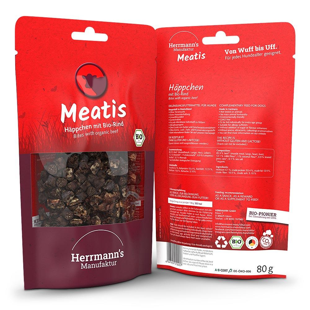 petspremium Herrmann's Bio Rind mit Hirse Meatis Snack 80 g Bestseller