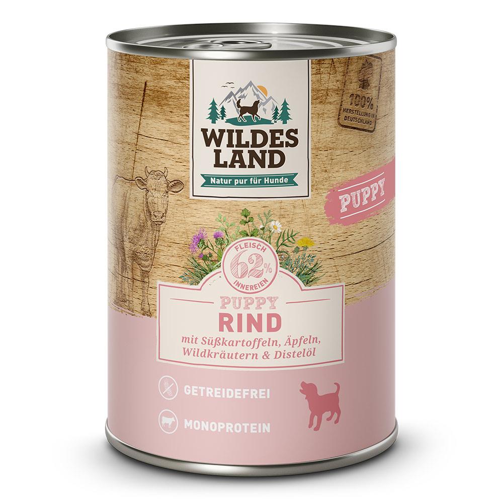 petspremium Wildes Land Rind mit Süßkartoffel Apfel und Wildkräutern Classic Puppy Nassfutter 6 x 400 g Saisonale Angebote