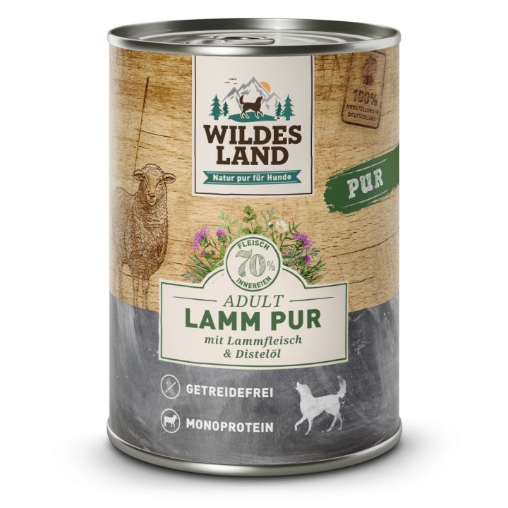 petspremium Wildes Land Lamm mit Distelöl 6 x 400 g